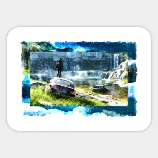 Watercolor digital painting lanscape Sticker by Choulous79